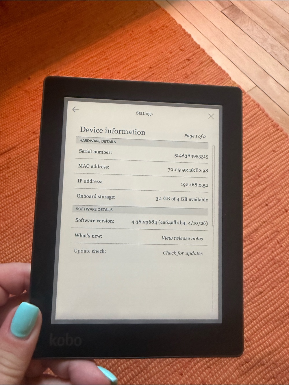 E-Reader in Black — Compact eBook Reader